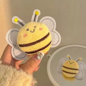 Заколка для волос в виде пчелы из плюшевой ткани, лоб, боковая бахрома, заколка, милый хлопковый клюв утки, вуаль, осень и зима