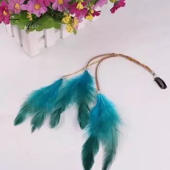 Заколка для волос в виде пера, цветная кожаная длинная заколка для волос с кисточками, легко сочетающийся головной убор, аксессуары для волос для тематических вечеринок фиолетовый