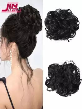 Заколка для волос в виде пучка в беспорядке, прически для женщин, вьющиеся резинки для волос, взлохмаченный шиньон, синтетические короткие наращивание волос «конский хвост» 1 шт.