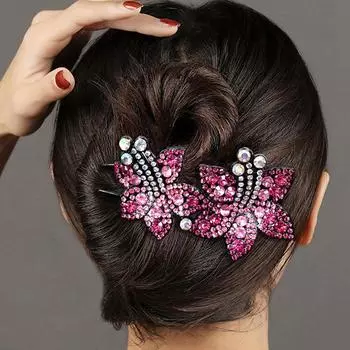 Заколка для волос в виде утконоса со стразами для девочек, женские аксессуары для волос, заколка в корейском стиле, заколка для волос в виде цветка E