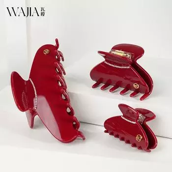 Заколка для волос WJia French Red Large Shark, высококачественный аксессуар для волос