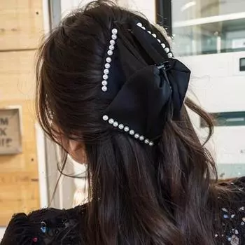 Заколка для волос Yousheng с бантом и стразами, сильная фиксация на затылке, блестящая заколка для волос, повседневная одежда для свиданий и вечеринок B