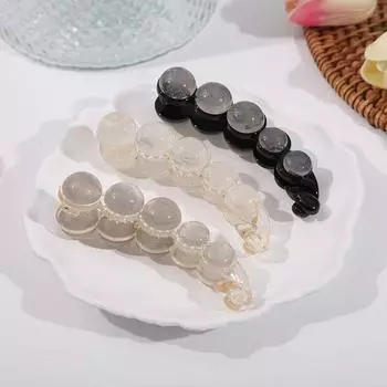 Заколка для волос Зажим «банан» Круглый шарик Вертикальный зажим Прозрачный Повседневные чёрный