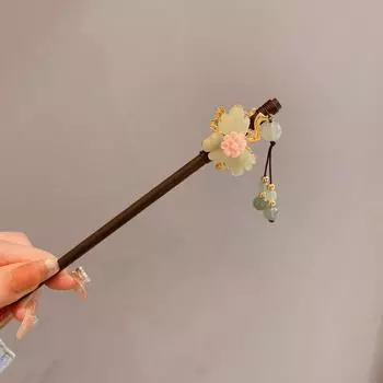 Заколка для волос Женская деревянная заколка для волос с кисточкой Шпилька-шейкер