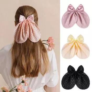 Заколка для волос женская шелковистая атласная большая лента-бантик заколки для волос бант декор для девочек длинный хвост бант аксессуары для волос