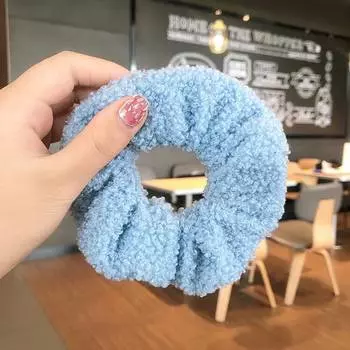 Заколка для волос, женская теплая резинка для хвоста, эластичная бархатная повязка для волос, пушистая резинка для волос для рукоделия One size красный