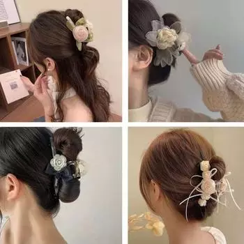 Заколка «Французская роза» универсальный головной убор