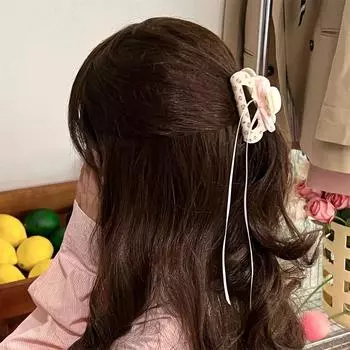 Заколка-коготь в виде цветка-бабочки, пластиковый бант, акула, модный бант, женская заколка-коготь style 6