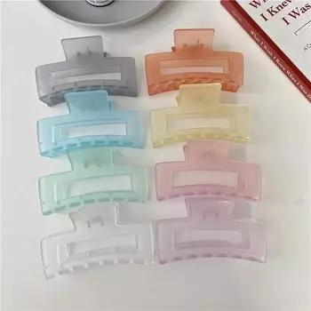 Заколка-краб для волос для женщин и девочек, пластиковая прозрачная большая заколка-краб для волос, женские большие заколки-крабы, аксессуары для волос для девочек розовый