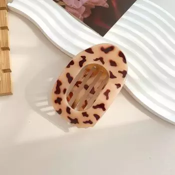 Заколка-краб из поликарбоната для женщин, новый дизайн, леопардовый матовый, изогнутый, плоский, заколки для укладки, акриловые, лежачие, аксессуары для волос