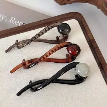 Заколка-краб в стиле ретро, заколка-хвост в форме буквы S, заколка-краб, заколка-шпилька, головной убор, аксессуары для волос серый