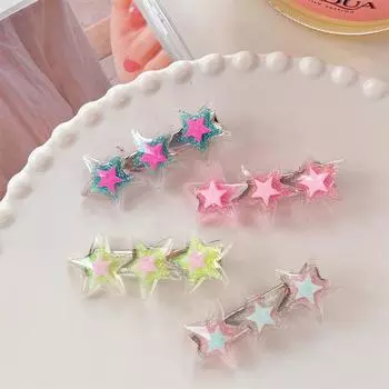 Заколка со звездой Y2K, блестящая заколка для волос со звездой для девочек, заколка в виде утконоса, детские заколки для волос, заколка со звездой, заколки со звездами, заколка для челки C