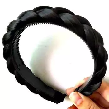 Заколка Твист Коса Девочка Покрытие Парик Обруч для волос Recommended Compact thickened 2.5 Nature Black