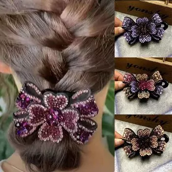 Заколка-уточка со стразами, простой темпераментный аксессуар, милые заколки-цветы 9*6cm