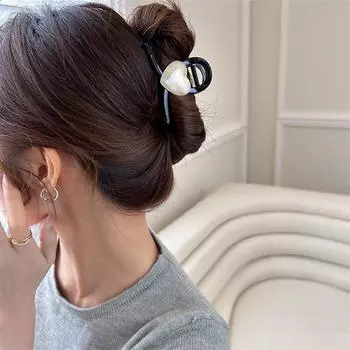 Заколка-зажим Love Heart для женщин, летняя заколка для волос на затылке, средняя заколка-акула, головной убор, аксессуары для волос зелёный