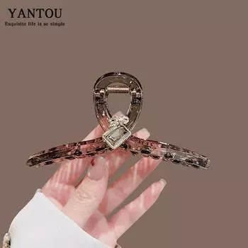 Заколка Женская Зажим-краб Южная Корея Площадь ДунДэмун Кристалл Флэш Дрель Затылок Диск Волосы Акула Клип Зажим Высокого Класса Волосы