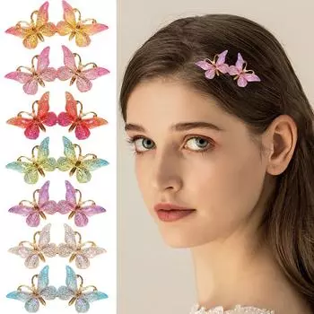 Заколки-бабочки для волос, заколки для девочек, женщин, милые заколки для волос, декоративные заколки для волос One Size фиолетовый