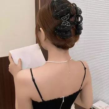 Заколки-бабочки для волос Женский темперамент Элегантная сетчатая заколка для волос Аксессуары для волос Девушка Стайлинг Заколка Головной убор чёрный
