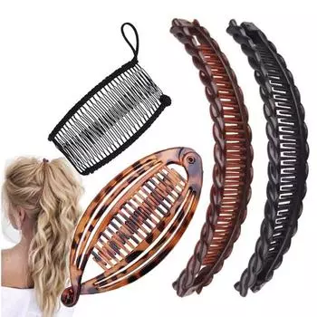 Заколки для волос «банан» Ленивые плетения волос набор зажимов «банан» для девочек Инструмент для прически «конский хвост» Спиральная заколка для волос Женская расческа для волос Расческа для булочек Аксессуары