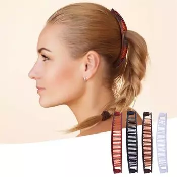 Заколки для волос «банан» Заколки для волос «банан» для женщин Винтаж большие заколки для волос «банан» для густых тонких волос расчески-бананы заколки One Size чёрный