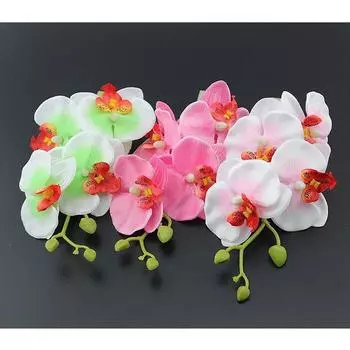 Заколки для волос Цветы Фаленопсис Цветок Заколка Аксессуары для волос С Ветками Искусственный Цветок Цветочная Заколка Украшения для волос 20cm