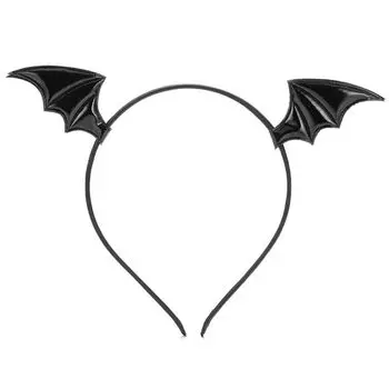 Заколки для волос из искусственной кожи с крыльями летучей мыши, обруч для волос на Хэллоуин для девочек, симпатичная повязка на голову на Хэллоуин Silver-Style B