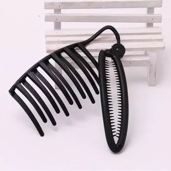 Заколки для волос Изысканная прическа Фиксация Пластиковые модные держатели для волос Плетеный держатель для женщин чёрный