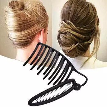 Заколки для волос, изысканная прическа, фиксирующая пластиковую оплетку для женщин, держатель для волос чёрный