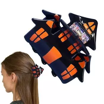 Заколки для волос на Хэллоуин для женщин Декоративные шпильки для волос на Хэллоуин Заколка для волос в стиле дома с привидениями для женщин и девочек Нескользящая заколка зелёный