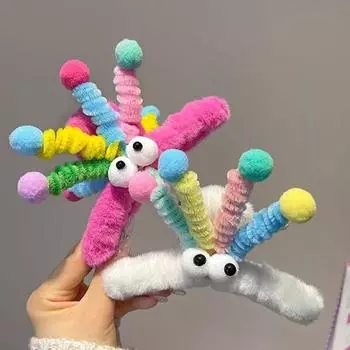 Заколки для волос, пушистая плюшевая заколка сильной фиксации, зажим для челюсти дофаминового цвета, весенняя заколка ручной работы для женщин и девочек, вьющиеся толстые тонкие аксессуары для волос фиолетовый