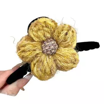 Заколки для волос ручной работы, элегантные заколки для затылка, новые аксессуары для волос, зима жёлтый