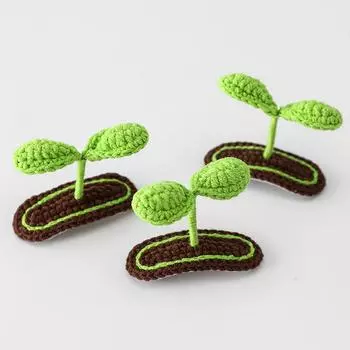 Заколки для волос ручной работы из шерсти, ростки фасоли, заколки для волос, аксессуары для волос, заколки для волос, вязаные из шерсти, креативные женские заколки-утконосы Bean sprout hairpin