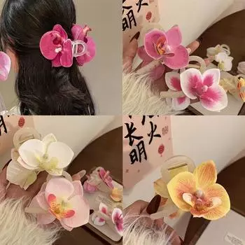 Заколки для волос с бантом и цветком, заколка для волос в форме акулы, новая заколка для волос с бабочкой и орхидеей