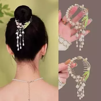 Заколки для волос с цветочной пряжкой из хвоща, булочка, держатель для хвоста, заколка для волос для головного убора, аксессуары для волос