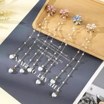 Заколки для волос с кисточками и боковой заколкой Женская шпилька для волос Мини-заколка-краб Цветок Коготь Аксессуары для волос бежевый