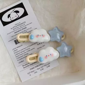 Заколки для волос с милыми мультяшными облаками и желейными звездами, детские заколки для волос красивой формы, повязка на голову, заколки для девочек, детские аксессуары для волос