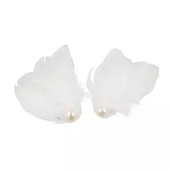 Заколки для волос с перьями, головные уборы, балетные жемчужные заколки, милая белая шпилька для волос «лебедь» для женщин 2pcs