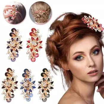 Заколки для волос со стразами, заколки для волос, бабочки, французские заколки, винтажные весенние заколки для волос, украшения для волос с цветами One Size чёрный