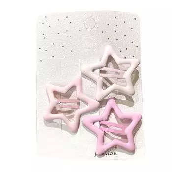 Заколки для волос со звездочками, полые заколки для волос со звездочками, разноцветные милые заколки для волос, аксессуары для укладки волос розовый