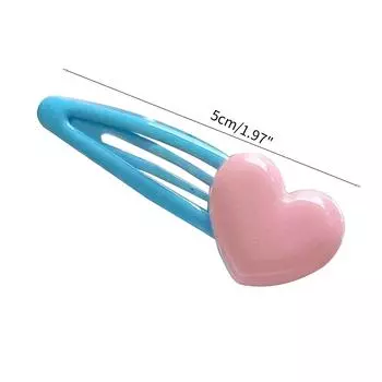 Заколки для волос в форме сердца ярких цветов, заколка для волос в форме сердца из смолы для девочек, стильные заколки в стиле Y2k, милая заколка для волос в форме сердца для подростков розовый