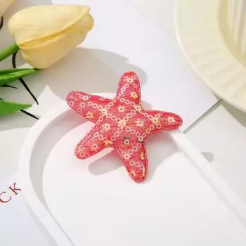 Заколки для волос в виде морских звезд, заколки для волос с пайетками, заколки-автоматы с блестками, пляжные аксессуары для волос в виде морских ракушек, заколки-крокодильчики в виде морских звезд