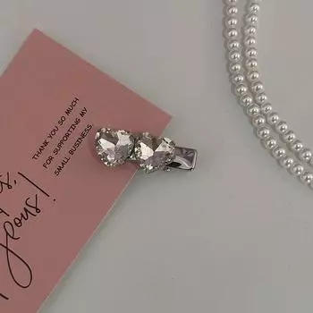 Заколки для волос в виде сердечек со стразами Y2K розовые женские милые крутые заколки женские корейская мода хип-хоп заколка для волос стиль аксессуары