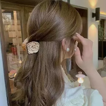 Заколки-краб для волос с цветком камелии, заколки-зажимы для хвоста, романтические заколки-цветы для женщин и девочек, аксессуары для волос