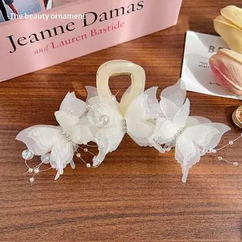 Заколки-крабы для волос «Бабочка», Большой милый зажим-краб, Модная элегантная заколка для густых или тонких волос, Зажимы-акулы, Аксессуары для волос