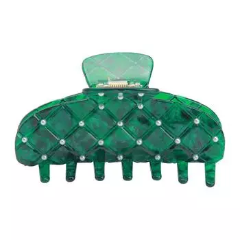 Заколки-крабы для волос, прочные, модные, противоскользящие, прекрасный подарок с жемчугом для женщин и девочек зелёный
