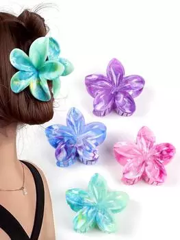 Заколки-крабы для волос с цветами 4 шт. Большие милые заколки-крабы для женщин, девушек, для густых волос, большие заколки-ромашки, нескользящие, с сильной фиксацией, 4 цвета