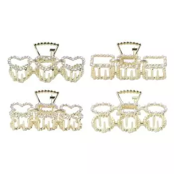 Заколки-крабы для волос женские зажимы для волос из сплава декоративные аксессуары для волос для укладки густых волос Four Leaf Clover Faux Rhinesto