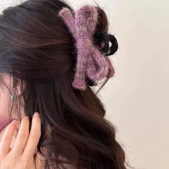 Заколки-крабы для женщин Заколка-краб для укладки волос с вязаным бантом