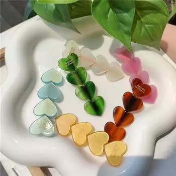 Заколки Love New Headwear Буквы Ацетат Заколки Для Волос Корейские Заколки Утконосы Женские Заколки Сердце кофейный