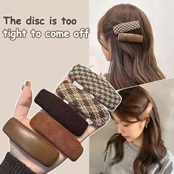 Заколки-шотландки Maillard Plaid Solid Color Barrettes Side Fringe Clip Back Head Broken Hair Bb Clip Hair Clip Headdress A1